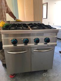 Cucina gas 4 fuochi inox pro