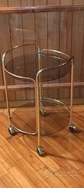 Carrello Bar Vintage - Ottone e Vetro Fumé