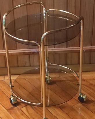 Carrello Bar Vintage - Ottone e Vetro Fumé