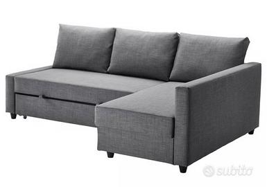 Divano letto angolare/contenitore Skiftebo grigio