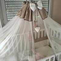 Lettino neonato bianco con baldacchino