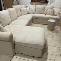 Divano con chaise-lounge penisola contenitore