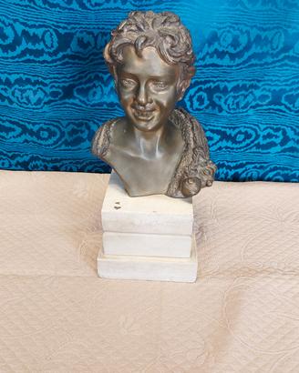 antica scultura busto in bronzo Scugnizzo 
