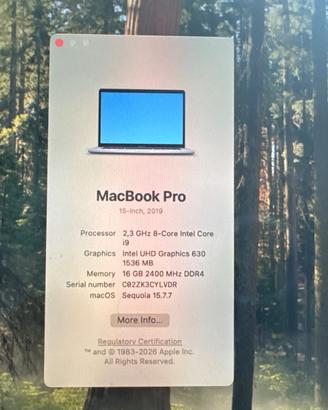 MacBook Pro 15 inch 2019