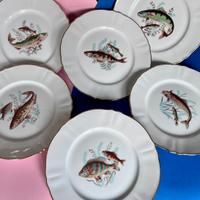 Set di Piatti Richard Ginori Motivo Pesci 50/60