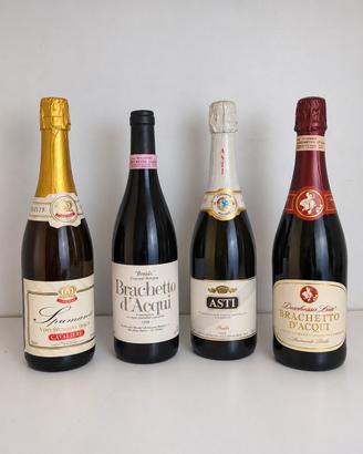 Lotto 4 bottiglie di vini dolci piemontesi vintage