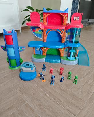 Quartier Generale PjMasks+Trasformatore+personaggi