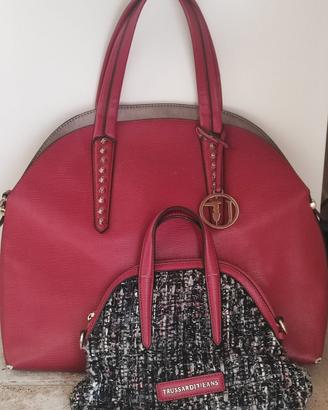 Trussardi Jeans Aspen set di borse bordeaux