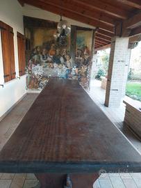 Tavolo in Mogano africano, da tronco singolo