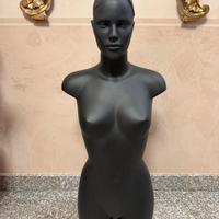Manichino Mezzo Busto Donna Nero con Testa
