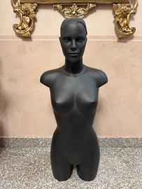 Manichino Mezzo Busto Donna Nero con Testa