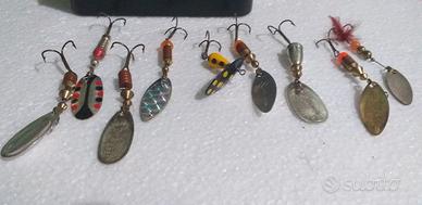 9 esche artificiali  pesca cucchiaino nuove