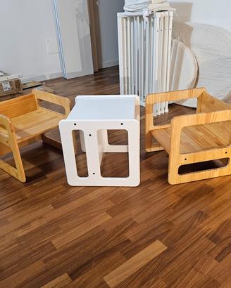 Seggioline in legno per bambini