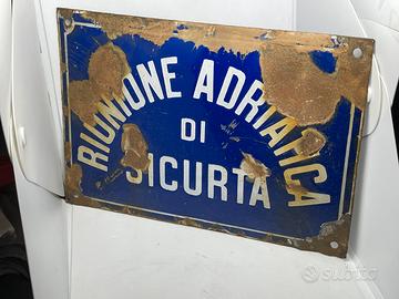 Insegna in latta smaltata vintage epoca