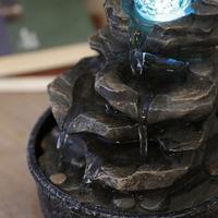 Fontana zen con led e sfera in vetro