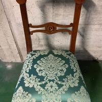 Sedie antiche '800 seduta raso verde