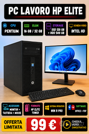PC Fisso Computer Pentium RAM Max 8GB SSDGB Win11