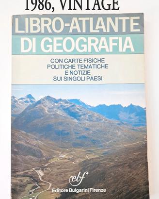 Libro Atlante Geografia 1986 Vintage Bulgarini