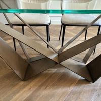 Tavolo CATTELAN cristallo extra chiaro e acciaio