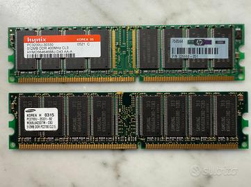 2 x RAM 512mb Samsung e Hynix DDR400