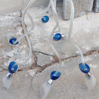 Lampadario moderno a 5 luci con vetro satinato 