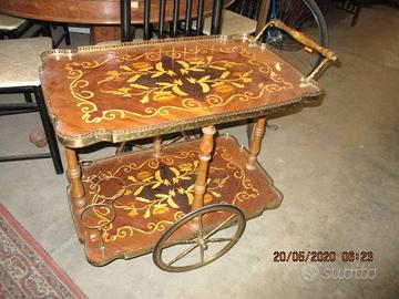 Carrellino portavivande in legno anni 60