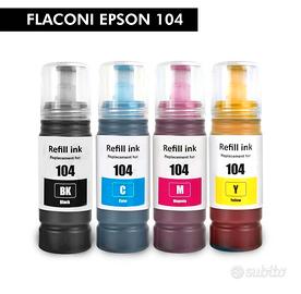 KIT 4 Flaconi Epson 104 compatibili