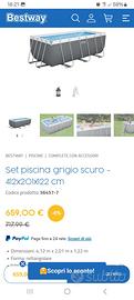 Set piscina grigio scuro - 412X201X122 cm