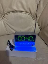 Radio Sveglia Digitale Blu/Argento