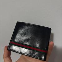 Portafoglio Uomo Nero con Striscia Colorata