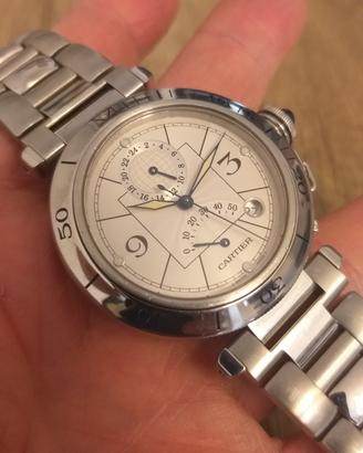 Cartier Pasha 2388 gmt 38mm orologio originale 