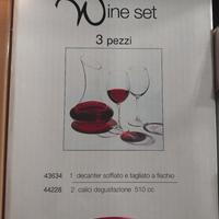 Decanter + 2 calici degustazione win set