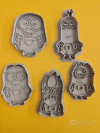 Set 5 Stampini / Tagliabiscotti 3D - Tema Minions