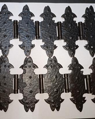 cerniera rustica piana ferro brunito 12 PZ nuove 