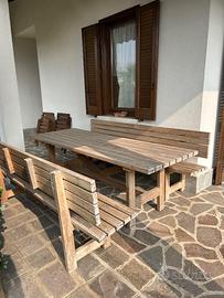 Tavolo più panchine da esterno