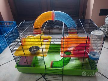 casetta gabbietta per criceti accessoriata