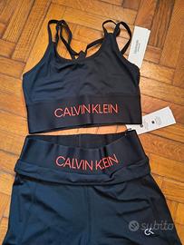 Calvin Klein TG.S Top Sportivo e Leggins NUOVI