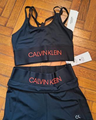 Calvin Klein TG.S Top Sportivo e Leggins NUOVI