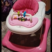 Girello Rosa/bianco con giochini 