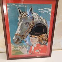 Quadro fatto a mano cavallo - ragazza
