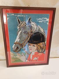 Quadro fatto a mano cavallo - ragazza