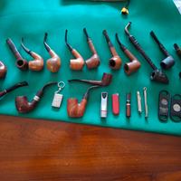 Lotto 15 pipe vintage con accessori
