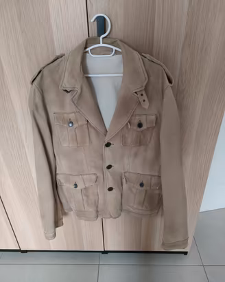 Giacca Field Jacket in Vera Pelle Scamosciata 