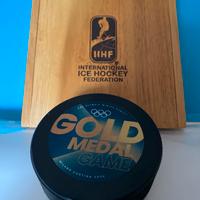 disco con confezione in legno hockey