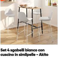 Set n.4 sgabelli nuovi modello Akito
