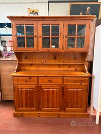 Credenza con vetrina in pino