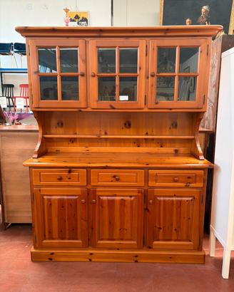 Credenza con vetrina in pino