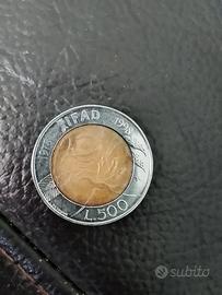 Moneta 500 lire anniversario IFAD 1978-1998