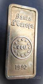 Piastrina Banca D'Europa ECU anno 1992 - Vintage