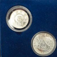Dittico Monete Argento Mondiali Calcio 1990